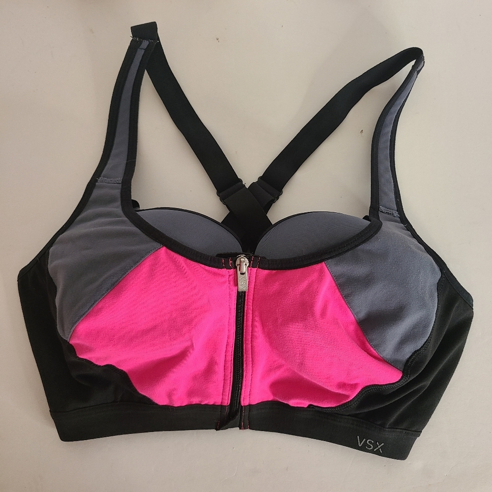 VSX Victoria's Secret Pink Black Sports Bra 34DD